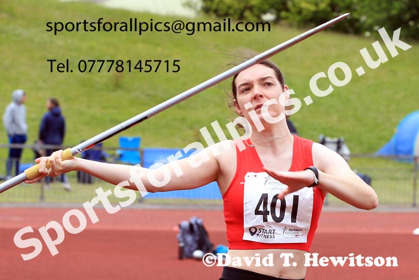 Womens under-20s javelin, 2022 Northern Senior and Under-20 Champs., Wavertree Athletics Centre, Liverpool. Photo: David T. Hewitson/Sports for All Pics